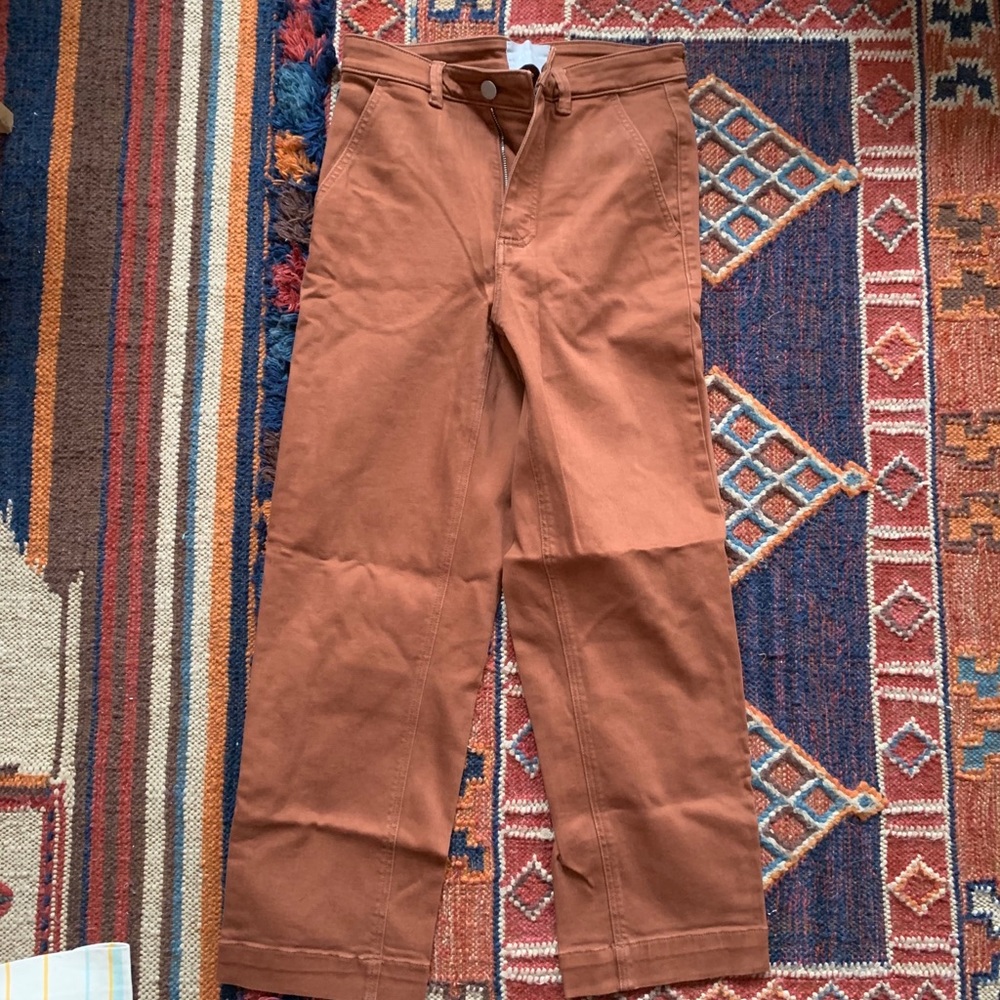 Used Everlane Straight Leg Crop Sz 4 Cocoa Brown